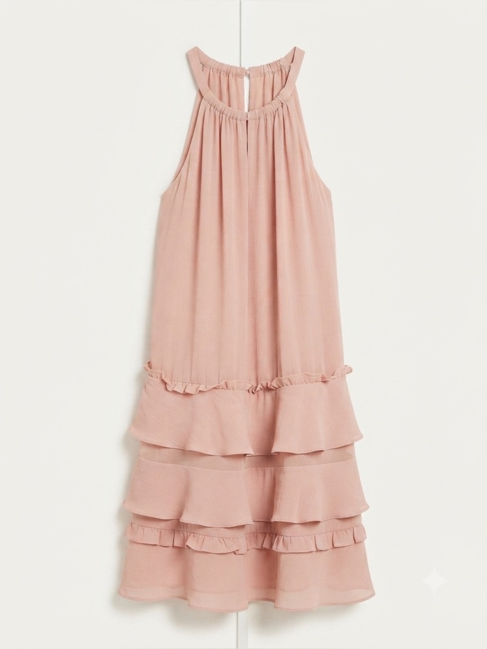Ramy Brook Dusty Rose Ruffle Tiered Halter Maxi Dress - Size 6 - Picture 1 of 6